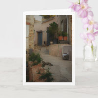 Poetische Szene einer Straße in Lliria, Valencia