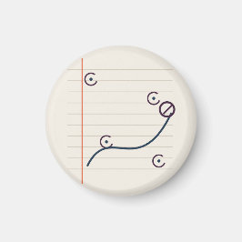 Poetische Tintenlinien auf warmem Creme Magnet