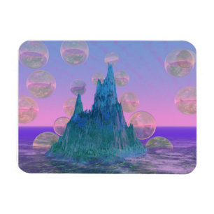 Poetischer Berg, abstraktes magisches aquamarines Magnet
