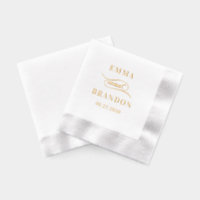 Poetischer Script Foil Wedding Napkins Einfaches E