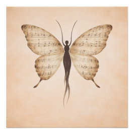 Poetisches Schmetterlingsform-Plakat Poster