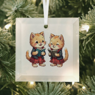 Poetophile Katzen Schottlands Ornament Aus Glas