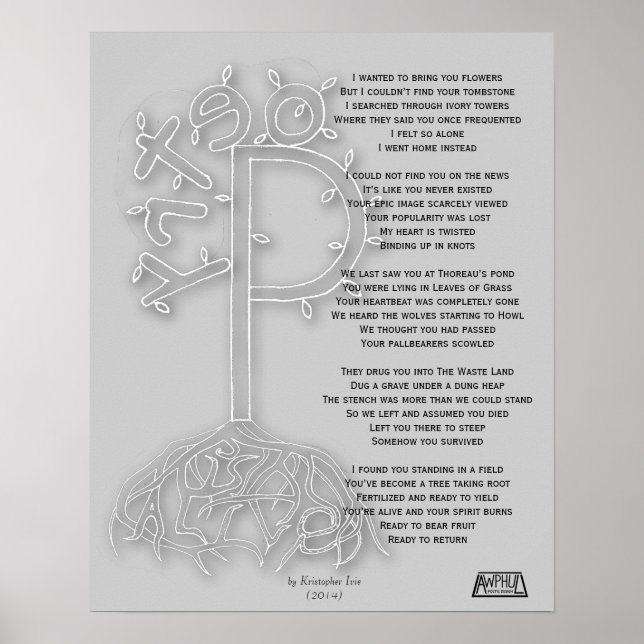 Poetry ist Alive B&W Poster