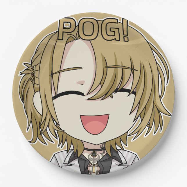 Pog! Chibi-Pappteller - Luca Kaneshiro Fanart Pappteller (Vorderseite)