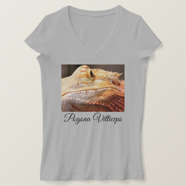 Pogona Vitteceps T - Shirt Bartdrachen Haustiere (Design vorne)