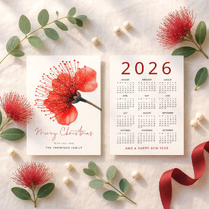 Pōhutuka Blume 2026 Kalender Frohe Weihnachten