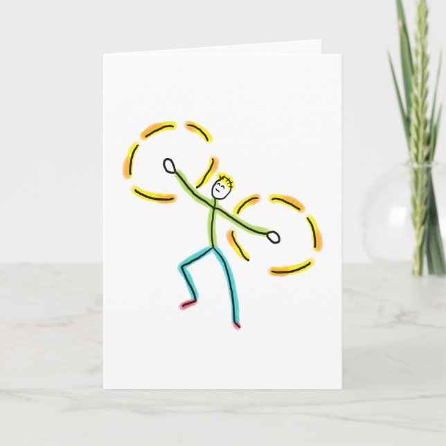 Poi drehender Stickman Karte (Vorderseite)