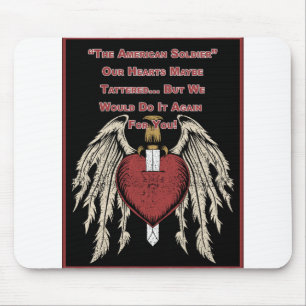 Poigne amerikanische Soldatin Tattered Hearts Mousepad