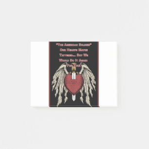 Poigne amerikanische Soldatin Tattered Hearts Post-it Klebezettel