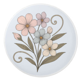 Poignée en Céramique douceur du matin, florale Keramikknauf