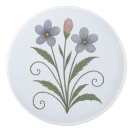 Poignée en Céramique fleur bleue Keramikknauf