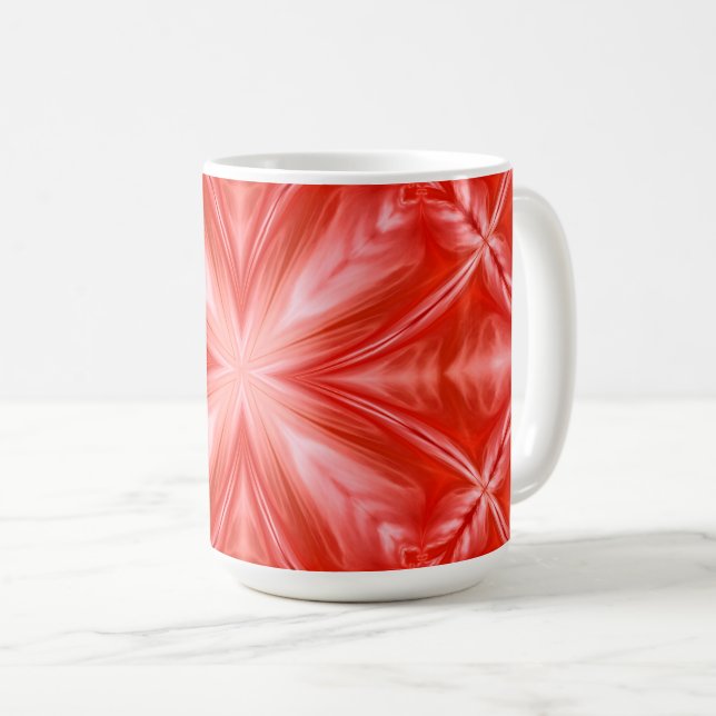 Poinciana Red Milky White Cloudy Abstract Design Kaffeetasse (VorderseiteRechts)