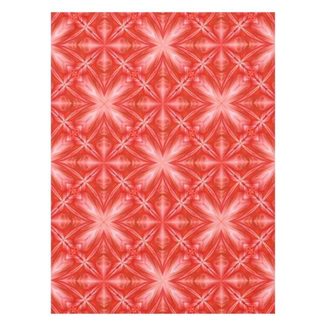 Poinciana Red Milky White Cloudy Abstract Design Tischdecke (Vorderseite)