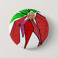 Poinsetta Button