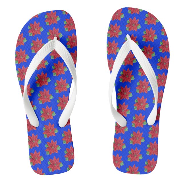 Poinsetta Flip Flops für den warmen Kleiderschrank (Fußbett)