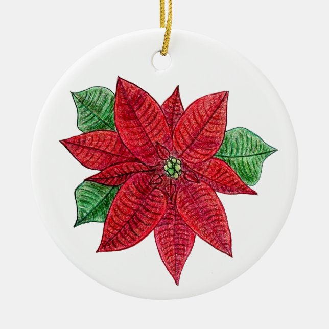 Poinsetta Ornament - Weißer Hintergrund (Vorne)