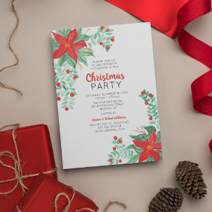 Poinsetta-Weihnachtsfeier-Einladung Einladung