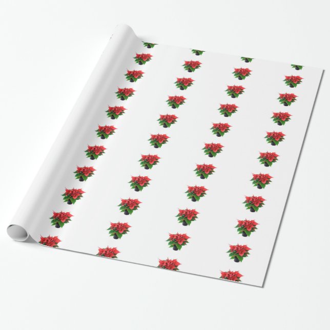 Poinsetta Wrapping Paper Geschenkpapier (Ungerollt)