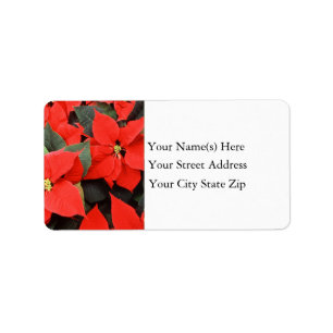 Poinsettia-Adressen-Etikett Adressaufkleber