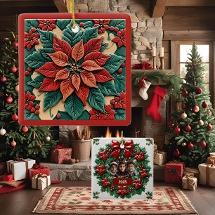 Poinsettia am Roten Weihnachten individuell anpass Keramikornament