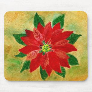 Poinsettia-Aquarell Mousepad