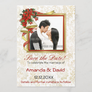 Poinsettia Bells Wedding Save The Date