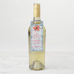 Poinsettia Berries Blätter Weihnachten Flaschenanhänger