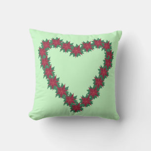 Poinsettia Blume Herzform Pillows Kissen