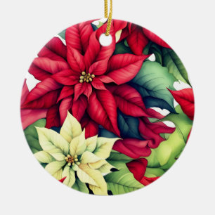 Poinsettia Blume Keramik Ornament