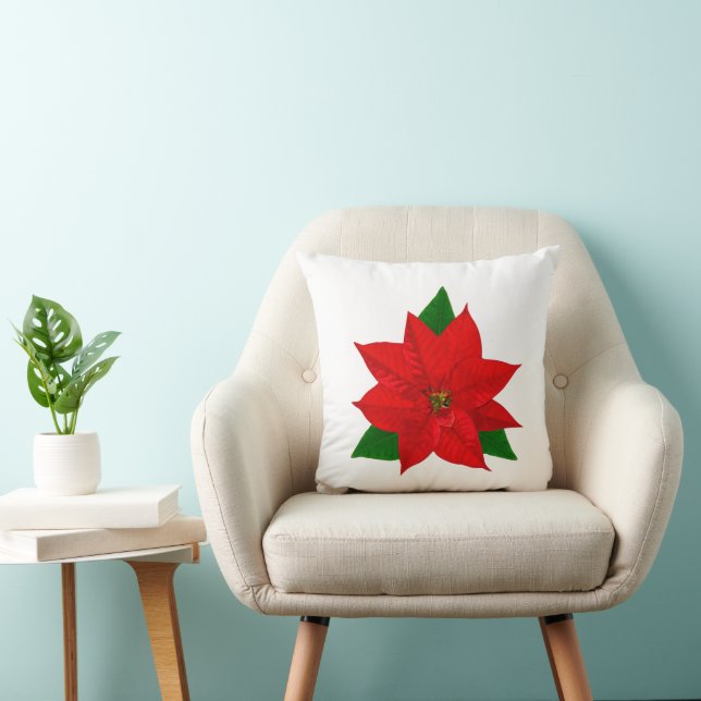Poinsettia-Blume Kissen (Stuhl )