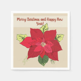 Poinsettia Blume Napkins Serviette