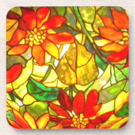 Poinsettia Blume Vintag Getränkeuntersetzer