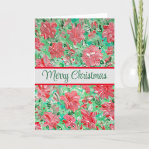 Poinsettia-Blumen-Weihnachtskarte nach Wunsch Feiertagskarte