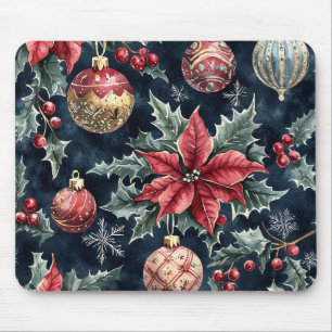 Poinsettia Blumenweihnachtsmuster (16) Mousepad