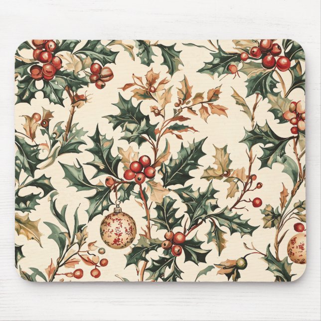 Poinsettia Blumenweihnachtsmuster (3) Mousepad (Vorne)