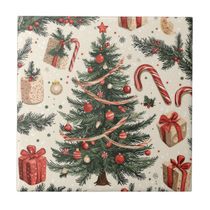 Poinsettia Blumenweihnachtsmuster (4) Fliese