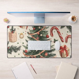 Poinsettia Blumenweihnachtsmuster (4) Schreibtischunterlage