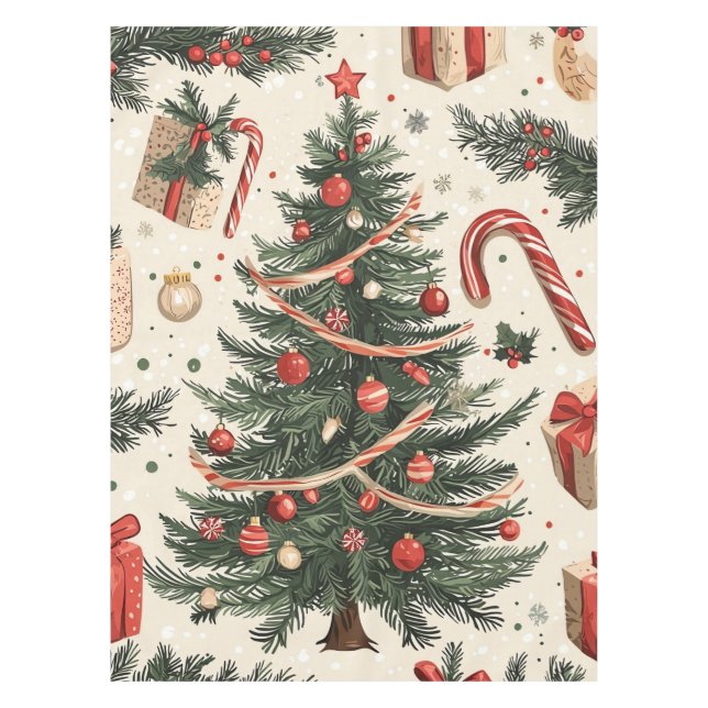 Poinsettia Blumenweihnachtsmuster (4) Tischdecke (Vorderseite)