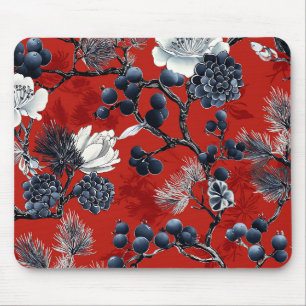 Poinsettia Blumenweihnachtsmuster (7) Mousepad