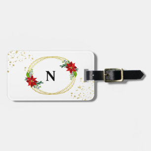 Poinsettia Bouquet Monogram Gepäckanhänger