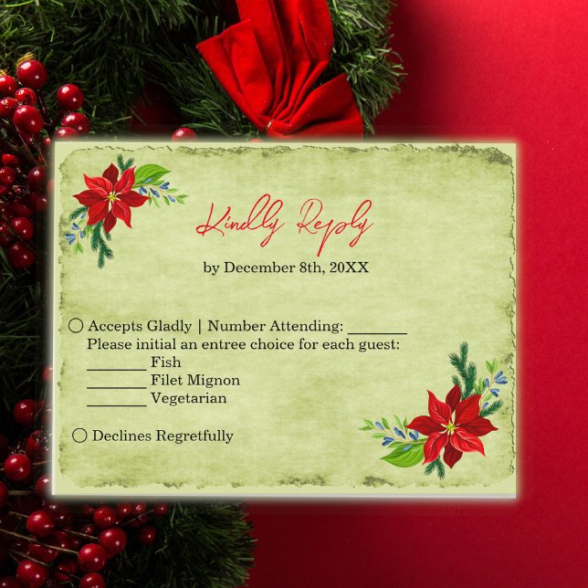 Poinsettia Bouquet, Vintage RSV Postcard Einladungspostkarte (Von Creator hochgeladen)