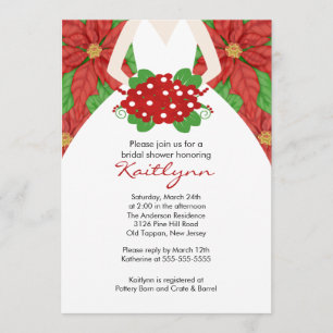 Poinsettia-Braut-Winter-tBridal Duschen-Einladung Einladung