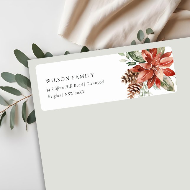 Poinsettia Bunch Frohe Weihnachtskiefernadresse (Von Creator hochgeladen)