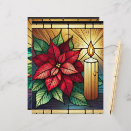 Poinsettia & Candle Stettle Glass Scrapbook