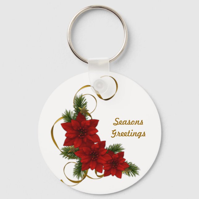 Poinsettia Christmas Basic Schlüsselanhänger (Vorderseite)