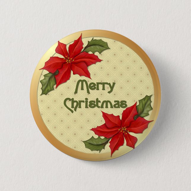 Poinsettia Christmas Button (Vorderseite)