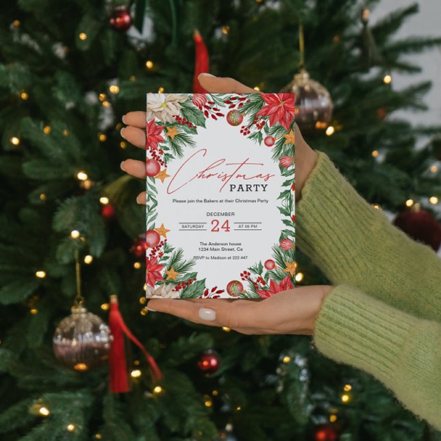 Poinsettia Christmas   Einladung (Von Creator hochgeladen)