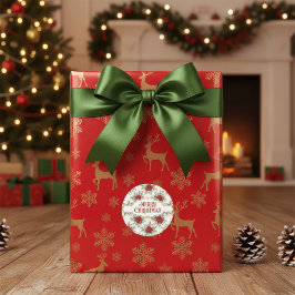 Poinsettia Christmas - Elegant Holiday Floral Seal Runder Aufkleber