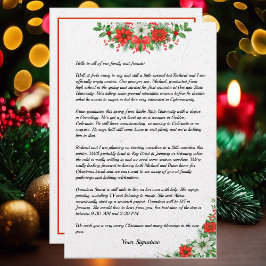 Poinsettia Christmas Family Newsletter Ihr Text Briefpapier