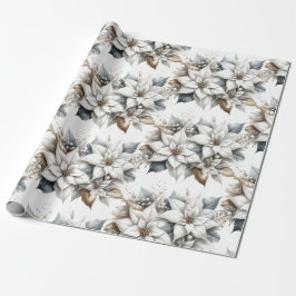 Poinsettia Christmas Floral Wrapping Paper Geschenkpapier
